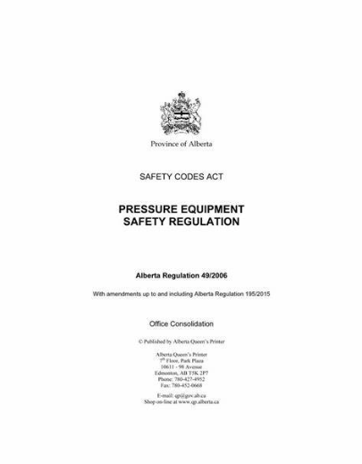 Pressure Equipment Safety Regulation
